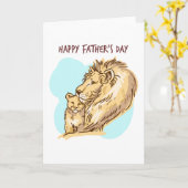 ハッピー父の日のライオンとカブ カード (黄色い花)