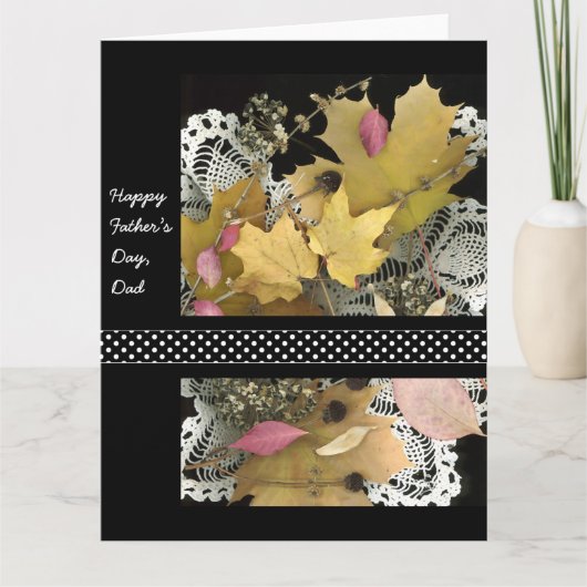 ハッピー父の日のヴィンテージ葉素朴 カード (正面)
