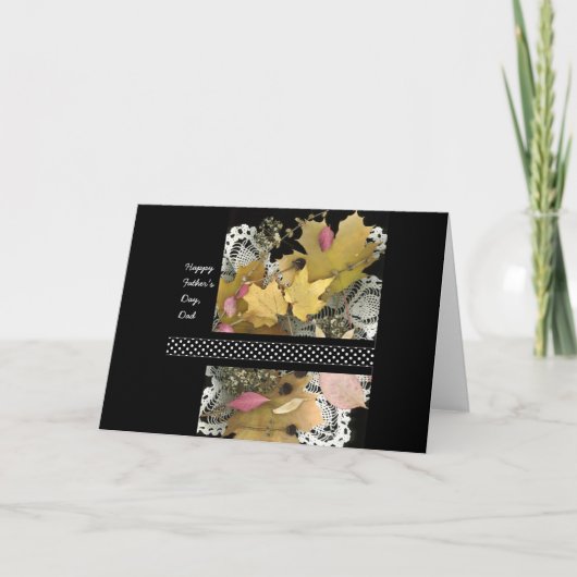 ハッピー父の日のヴィンテージ葉素朴 カード (正面)