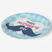 ハッピー父の日の口髭とハート ペーパープレート (アングル)