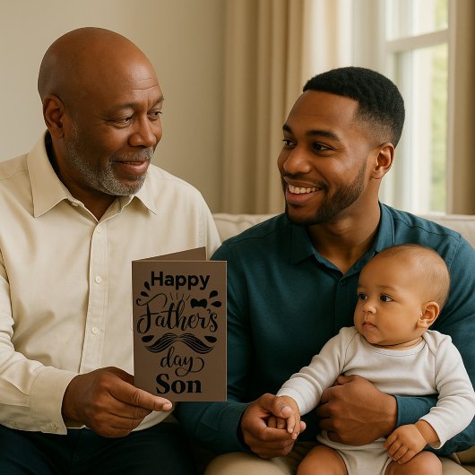 ハッピー父の日の息子ブラウンとブラックカード カード