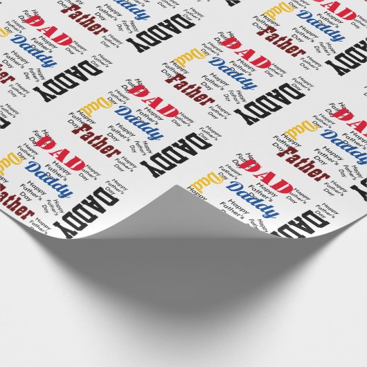 ハッピー父の日の文字カスタム挨拶 ラッピングペーパー (角)