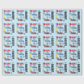 ハッピー父の日の文字カスタム挨拶 ラッピングペーパー (フラット)