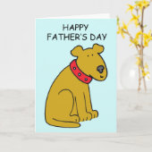 ハッピー父の日の漫画の犬 カード (黄色い花)