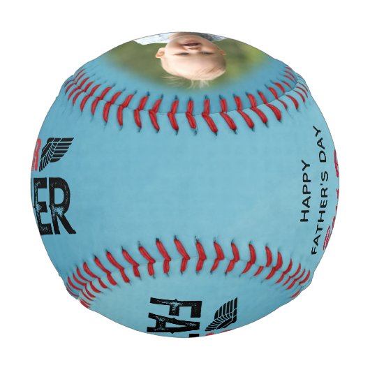 ハッピー父の日の父すごいの最高のパパ 野球ボール (裏面)