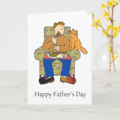 ハッピー父の日の猫好き カード (黄色い花)