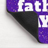 ハッピー父の日の絵を描（ばちゃばちゃ）跳ねる紫と白 マウスパッド (コーナー)