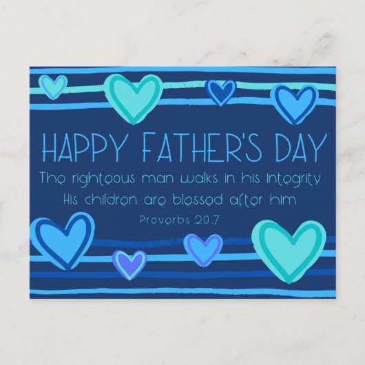 ハッピー父の日の諺20:7 ポストカード (正面)