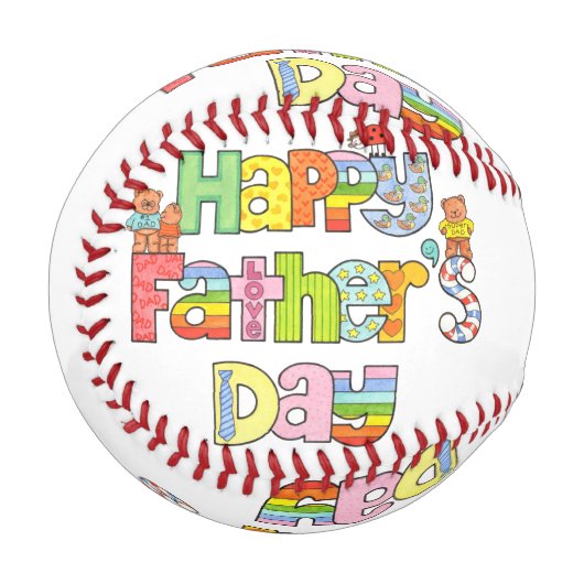 ハッピー父の日の野球 野球ボール (裏面右)