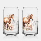 ハッピー父の日の馬の花 ガラス缶 (裏面)