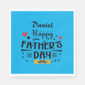 ハッピー父の日カエルのハート口ひげ スタンダードランチョンナプキン (正面)