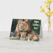 ハッピー父の日カードライオンCubsグリーティングノート カード (黄色い花)