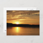 ハッピー父の日ゴールデンサンセット ポストカード (正面/裏面)