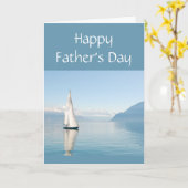 ハッピー父の日セーラーセーリングセーリングボート カード (黄色い花)