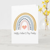 ハッピー父の日ダディウォーターカラーレインボーハート カード (黄色い花)