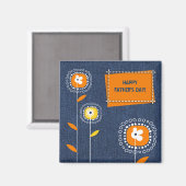 ハッピー父の日デニムパターン マグネット (正面/裏面)