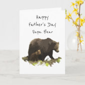 ハッピー父の日パパベアパパ、父 カード (黄色い花)