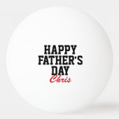 ハッピー父の日ブラック&レッドモノグラムの 卓球ボール (正面)