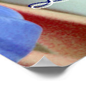 ハッピー父の日ブルーチューリップ ポスター (角)