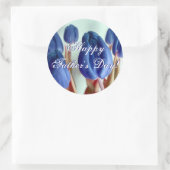 ハッピー父の日ブルーチューリップ ラウンドシール (バッグ)