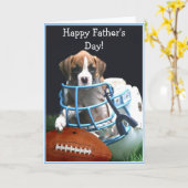 ハッピー父の日ボクサーのパピースグリーティングカード カード (黄色い花)