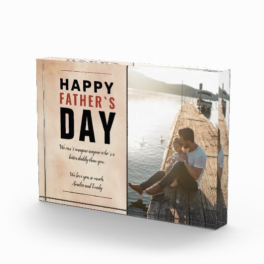 ハッピー父の日メッセージウォーターカラーファミリー フォトブロック (右)