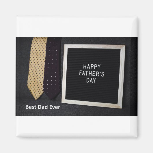 ハッピー父の日最高のパパーバーブラックマグネット マグネット (正面)