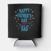 ハッピー父の日私はあなたを愛するパパパパ 缶クーラー (正面)