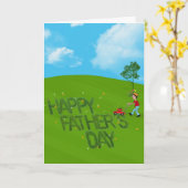 ハッピー父の日草刈り カード (黄色い花)