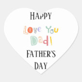 ハッピー父の日、愛するパパ ハートシール (正面)