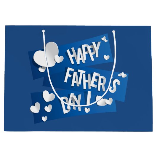 ハッピー父の日 – 抱き枕大 ラージペーパーバッグ (正面)