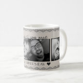 ハッピー父の日 – 白黒素朴テンプレート コーヒーマグカップ (正面右)