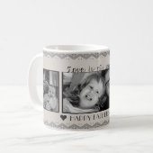 ハッピー父の日 – 白黒素朴テンプレート コーヒーマグカップ (正面左)