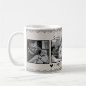 ハッピー父の日 – 白黒素朴テンプレート コーヒーマグカップ (左)