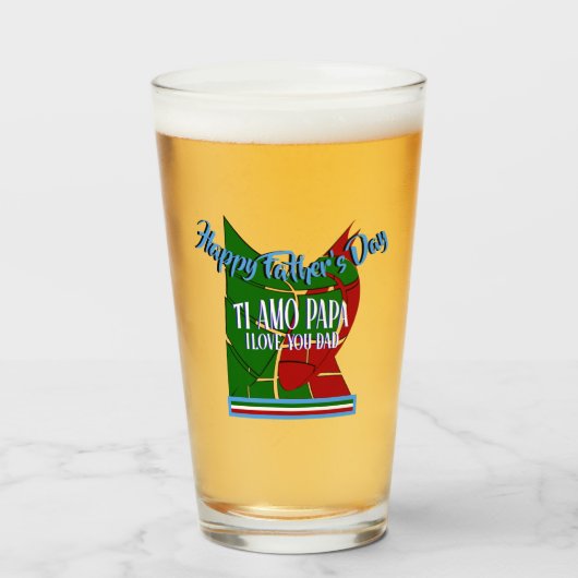 ハッピー父の日TIアモパパ、私はあなたを愛するパパ タンブラーグラス (ドリンク正面)