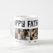 ハッピー父親の日のカスタムパパ5写真ギフト コーヒーマグカップ (正面左)