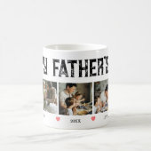 ハッピー父親の日のカスタムパパ5写真ギフト コーヒーマグカップ (中央)