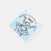 ハッピー父親の日のパパと子マンガ スタンダードカクテルナプキン (角)