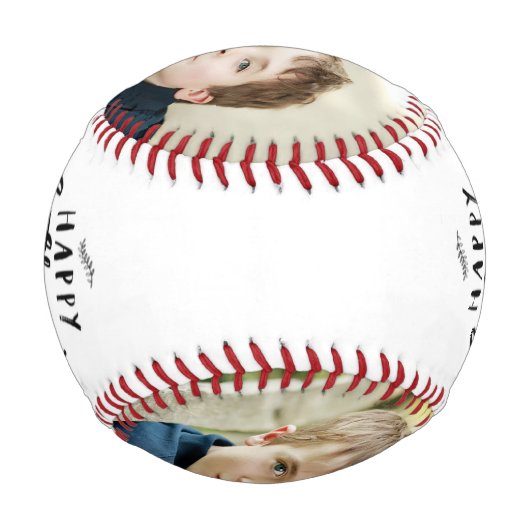 ハッピー父親の日カスタムの家族の写真 野球ボール (裏面)
