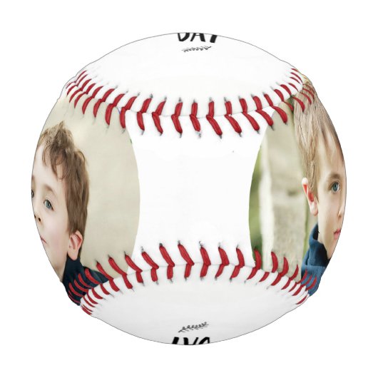 ハッピー父親の日カスタムの家族の写真 野球ボール (正面)