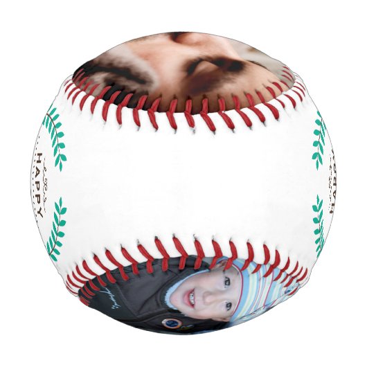 ハッピー父親の日カスタムの家族の写真 野球ボール (裏面)