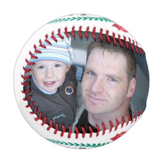 ハッピー父親の日カスタムの家族の写真 野球ボール (正面左)