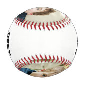 ハッピー父親の日カスタムの家族写真野球 野球ボール (裏面)