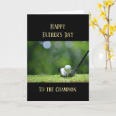 ハッピー父親の日ゴルフゴルファー カード (黄色い花)