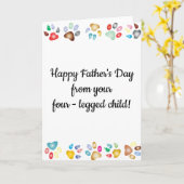 ハッピー父親の日ペットドッグキャット四脚子 カード (黄色い花)