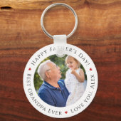 ハッピー父親の日最高ののおじいちゃんパーソナライズされた キーホルダー (正面)