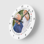 ハッピー父親の日最高ののおじいちゃんパーソナライズされた ラウンド壁時計 (傾斜)