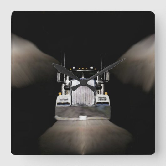 ハッピー狩りグランドウォールクロック スクエア壁時計 (正面)