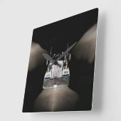 ハッピー狩りグランドウォールクロック スクエア壁時計 (傾斜)