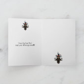 ハッピー狩りフクロウ幽霊と飛んでいるこうもり カード (内部)